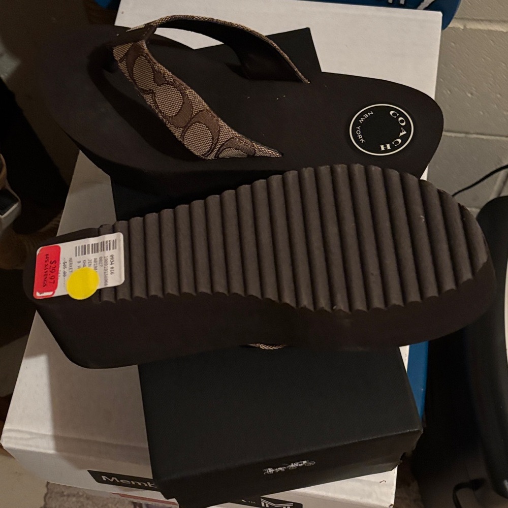 Coach Black and Brown Sandals